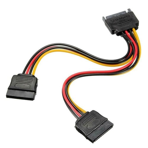 15 Pin Sata Male to 2 Sata Female Power Splitter Y Cable 20cm - Afbeelding 3 van 4
