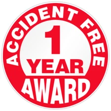 Accident Free 1 Year Award Bumper Sticker Military Vinyl Soldier Decal 5"