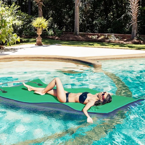 Alfombra flotante Soozier Lily Pad 3 capas resistente al desgarro espuma XPE 9' x 6' verde mate - Imagen 7 de 9
