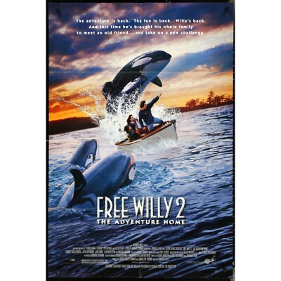 Free Willy 2: The Adventure Home (1995) Orig. Movie Poster 27x40