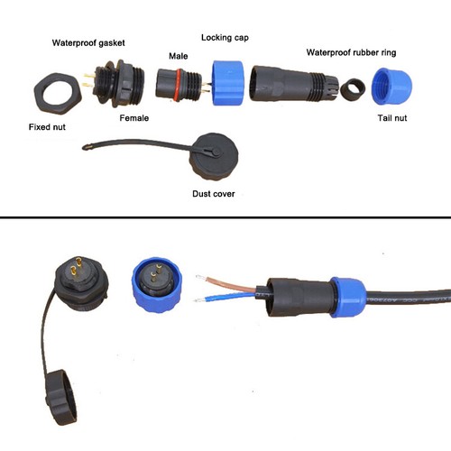 IP68 Panel Type Waterproof Cable Connectors Aviation Grade Cable Socket 2-12 Pin - Picture 7 of 11