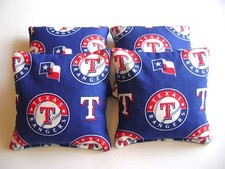 TEXAS RANGERS CORNHOLE BEAN BAGS SET OF 4 TOP QUALITY TOSS GAME