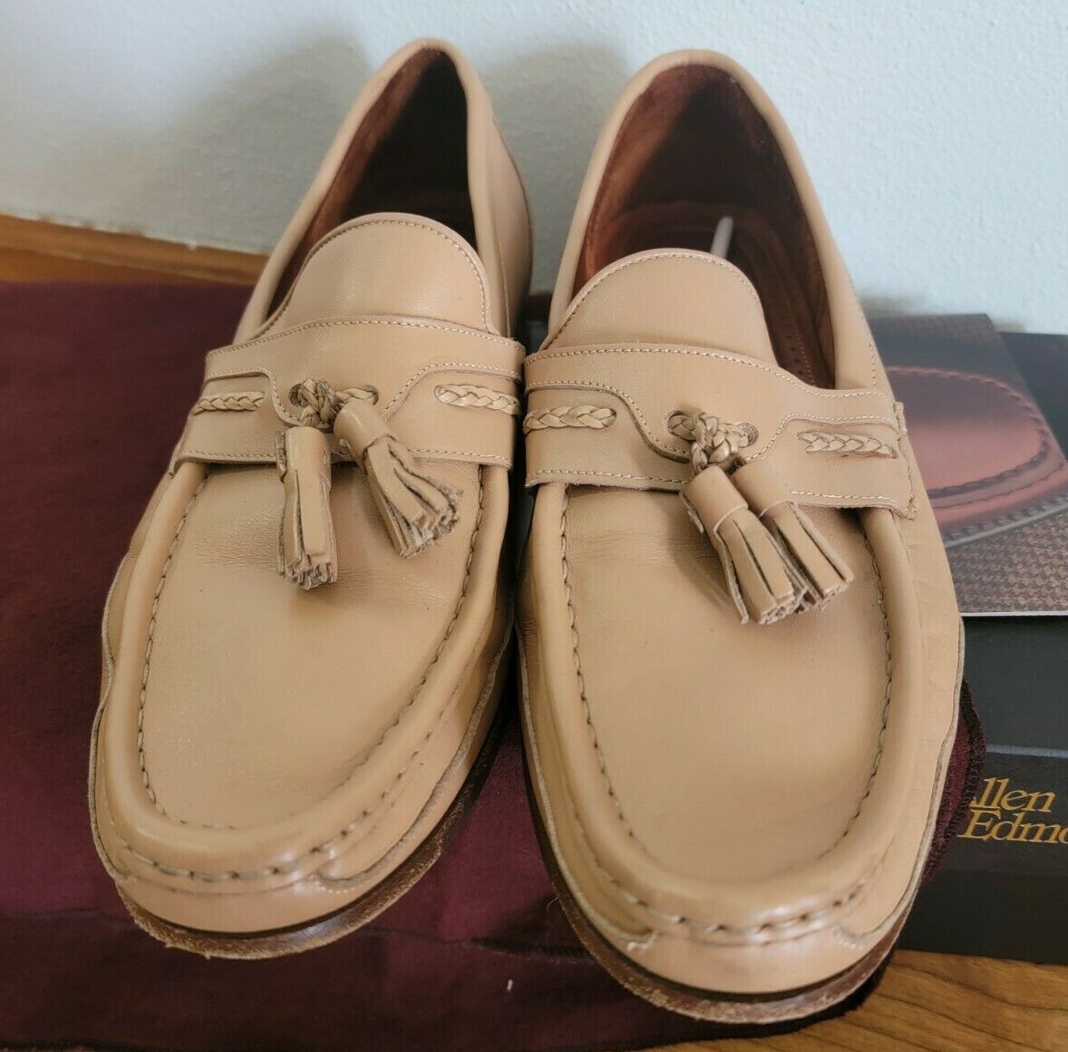 Allen Edmonds Size 8D Tan Leather Tassel Loafers Shoes | eBay display picture 3