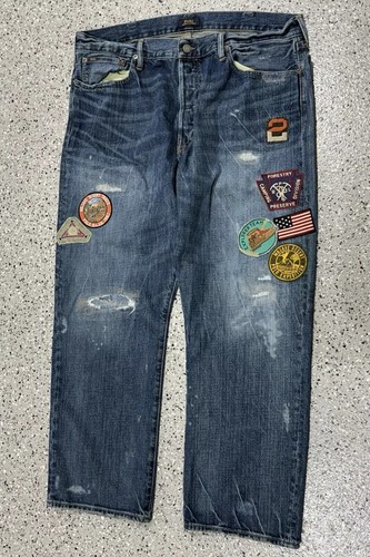 Ralph Lauren Polo Mojave Expedition Repaired Aztec Patchwork Sportsman Jeans