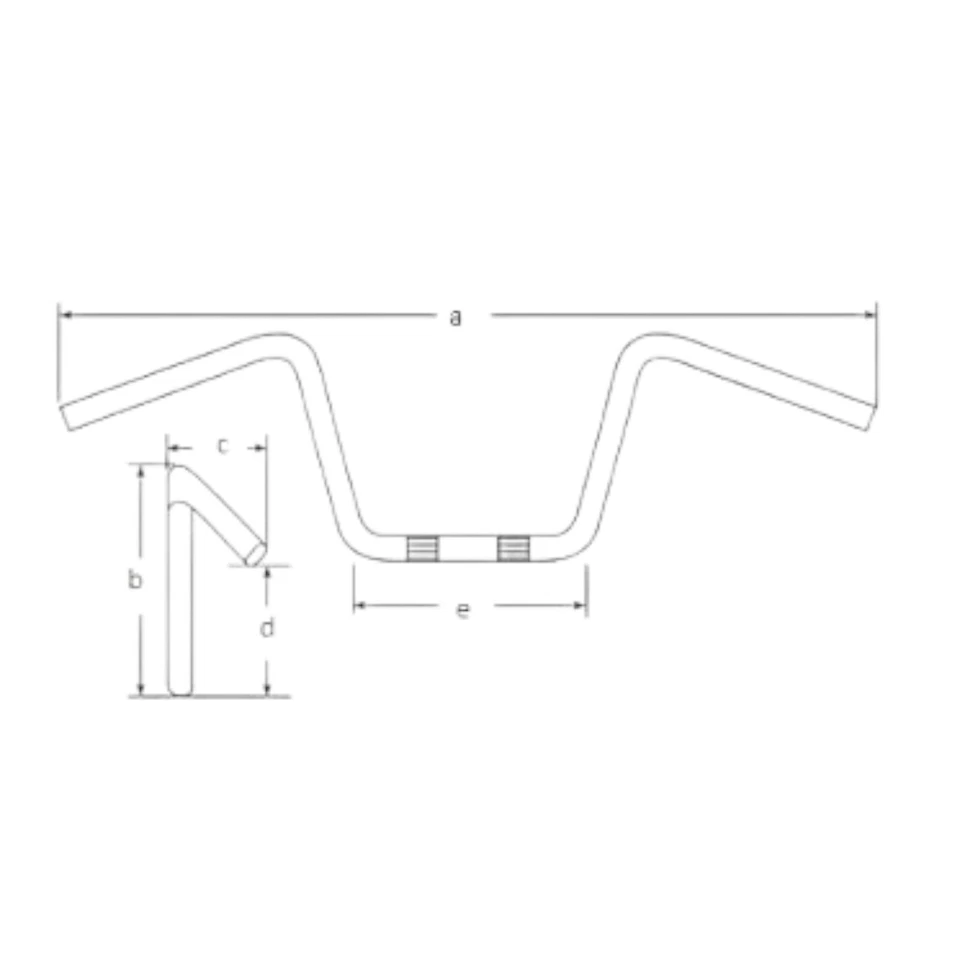 Stahllenker Custom Apehanger schwarz 22mm mit ABE TRW/LUCAS MCL137SS - Bild 2 von 2