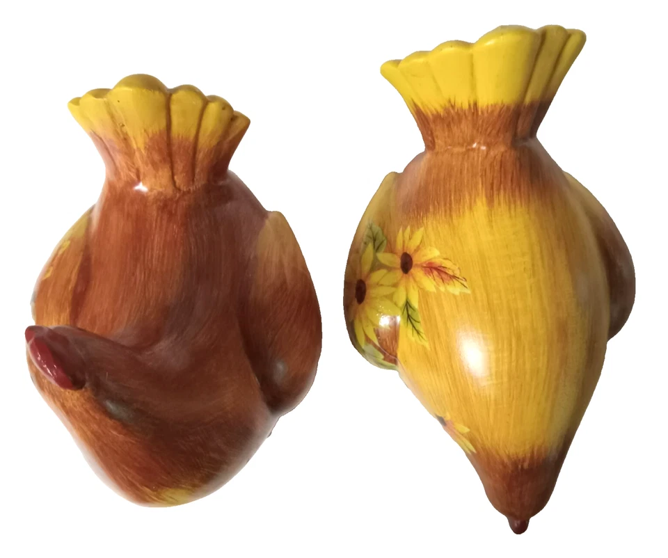 Juego de 2 estatuillas de mesa de pollo decoración casa de campo cosecha Foto 3 de 4