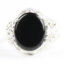 Black Onyx, Solid 925 Sterling Silver Ladies Ring, SR114