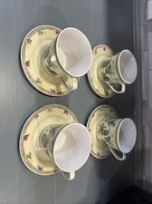 PTS International Tuscan Country Cup And Saucer Set Of 4