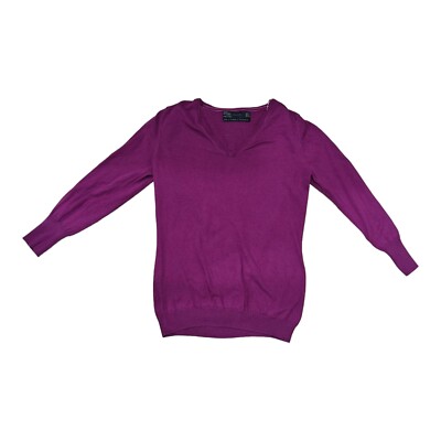 Zara Pink Pink PurpleWomen Silk Cashmere Blend Sweater Sz S