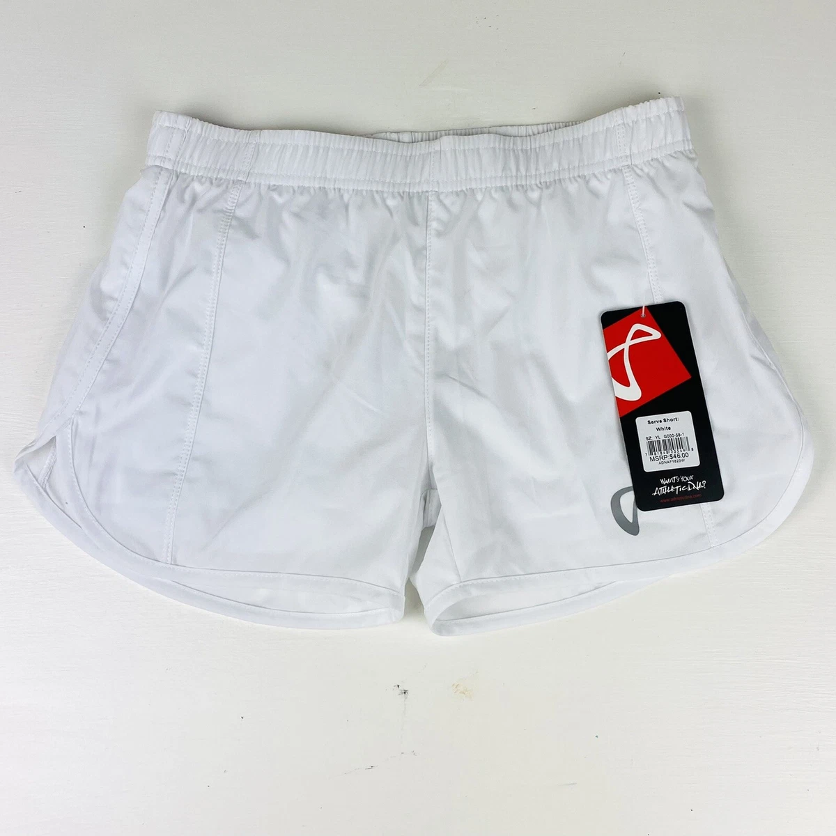 New Athletic DNA Girls White Size Large Lined Athletic Tennis