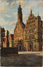 CPA AK Rothenburg- Rathaus u. Herterichbrunnen GERMANY (1074714)
