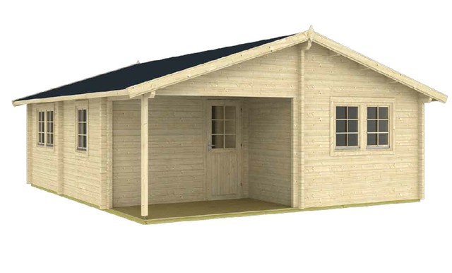 20ft X 24ft 3 Room Wood Log Garden Guest House Cabin Diy Building Kit