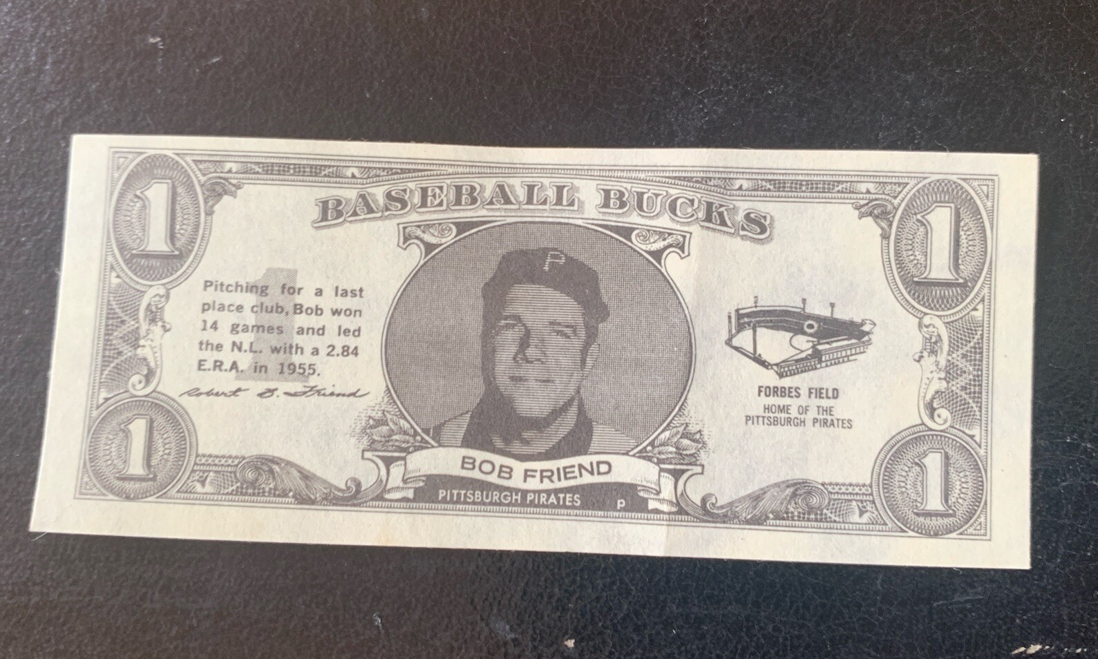 1962 TOPPS BASEBALL BUCKS Bob Friend Pittsburgh Pirates