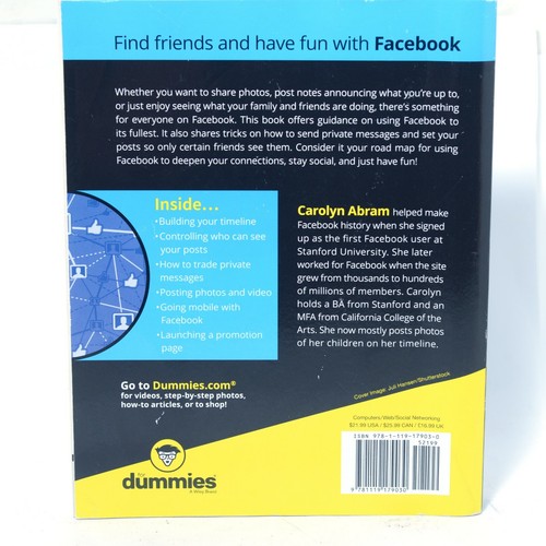 Facebook For Dummies 6th Edition Book by Carolyn Abram 2016 - Picture 2 of 2