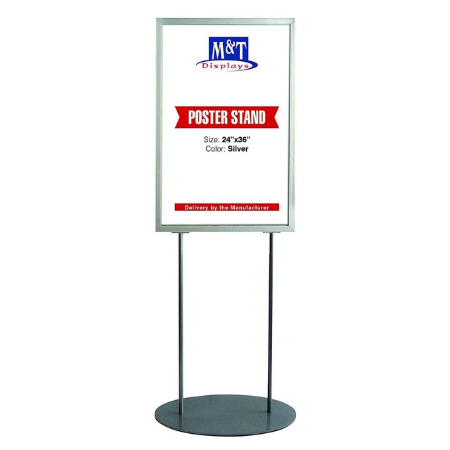 Oval Free Standing Advertising Display Board 24X36, Aluminum, Double