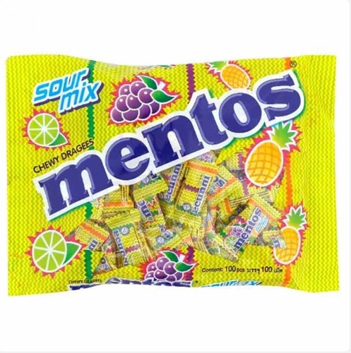 Mentos Candy 100 Pcs Mint Cola Mixed Fruit Strawberry&Blackcurrant Lime Sour Mix - Foto 13 di 48