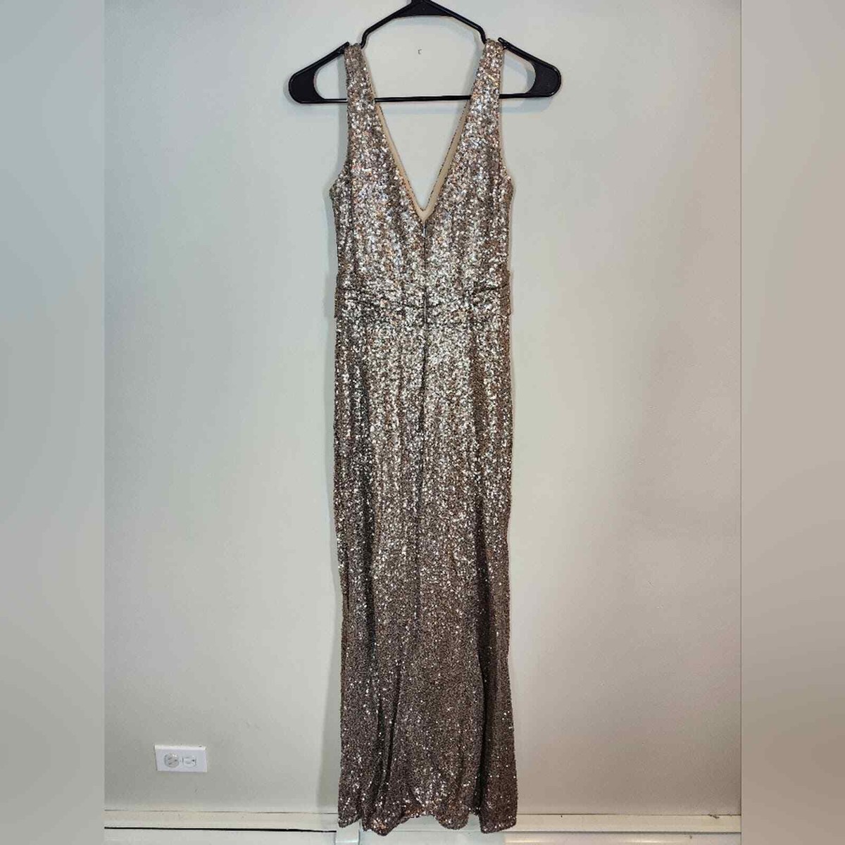 SORELLA VITA Sequin Bridesmaid Gown Gold pewter size 10 | eBay