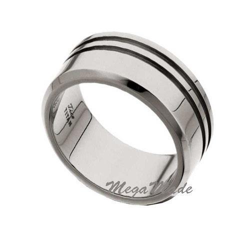 10 mm klassischer doppelter Rillen Herren Titan Ehering Verlobungsring Größe 6 - Bild 1 von 1