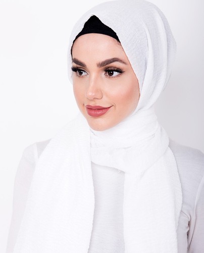 Crinkle Maxi Scarf Hijab Women Long Crimp Mix Cotton Shawl Wrap Frayed Edges - Picture 10 of 61
