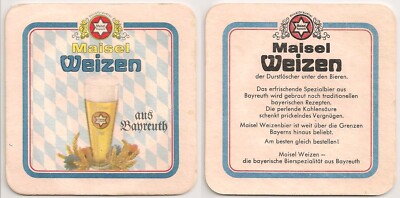 Maisel Weizen, Bayreuth - old beer mat ''the thirst quencher among the beers''