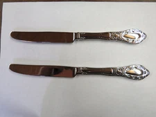 Gorham Stainless Flatware Angelica Pattern 2 Solid Handle Dinner Knives 9 1/4"
