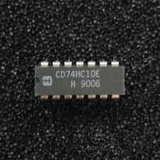 (PKG of 10) CD74HC10E Triple 3-Input NAND Gate, PDIP-14, Harris Semiconductor