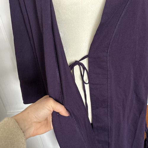 Jockey Women's Everyday Essentials 100% Cotton Short Robe Plum Color Medium NWT - Picture 8 of 10