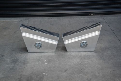 Flat Aluminium Toolbox Tapered Under Tray 4WD Ute Tool Box 750 L x 230 D x 440 H - Picture 2 of 7