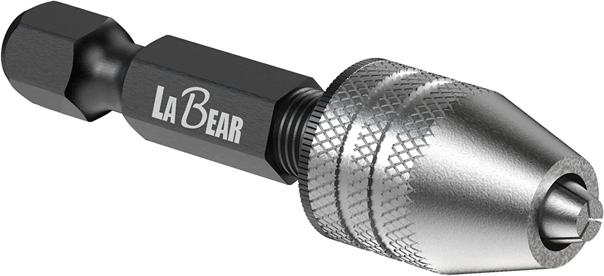 LABEAR Drill Chuck Keyless Mini Adapter Inch Hex Shank 0.3