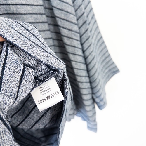 Sahara Linen Viscose Stripe Boxy Jacket Size S/M 10 12 14 NEW Navy Blue - Picture 24 of 24