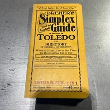 Drehers Simplex Guide For Toledo Ohio, 1933-34 Limited Edition - RARE Vintage