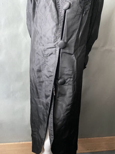 1800s Victorian Black Silk Coat Mourning Jacket Edwardian 1900 Titanic Era - Picture 13 of 16