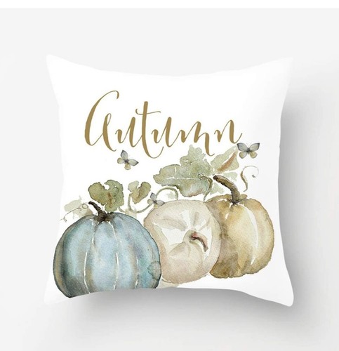 18x18 Set of 4 Fall Pillow Covers Home Decor, Fall Pumpkin Throw Pillow Covers - Picture 2 of 5