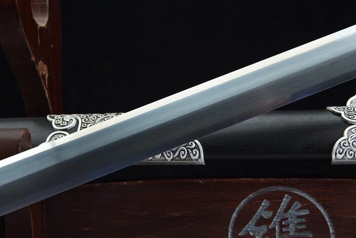 Espada china KUNGFU de acero al manganeso forjado a mano Tang flor Jian afilada - Imagen 6 de 11