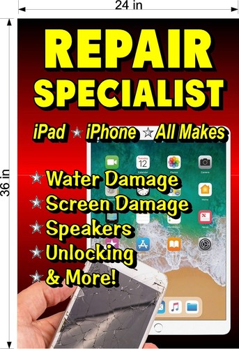 NEW!  PERFORATED WINDOW VINYL DECAL  2' X  3' CELL PHONE REPAIR UNLOCKING NEW! - Picture 1 of 2