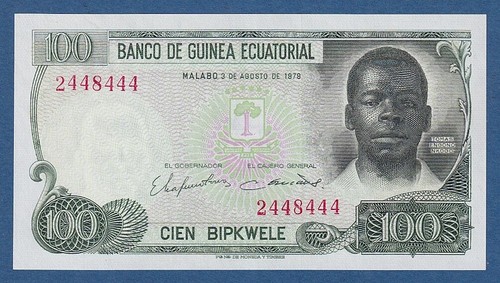EQUATORIAL GUINEA -- 100 BIPKWELE ( 3.8.1979 ) -- SC- / aUNC -- PICK 14 .