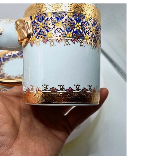 Christmas Gift Benjarong Elephant Mug Porcelain Lid & Saucer Set Hand Painted - Picture 7 of 10