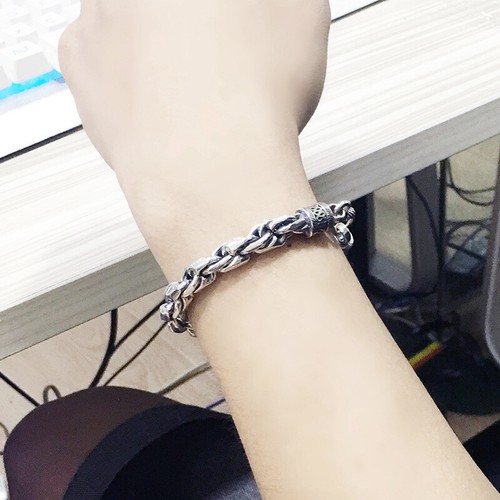 Real 925 Sterling Silver Man Women 9mm Braid Rope Link Bracelet 7.87inch/62-63g - Picture 3 of 6