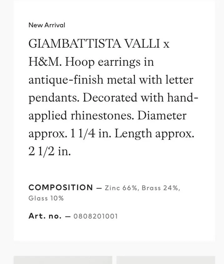 Pendiente aro rígido cristal dorado vintage Giambattista Valli x H&M GBV favorito de blogger Foto 4 de 4