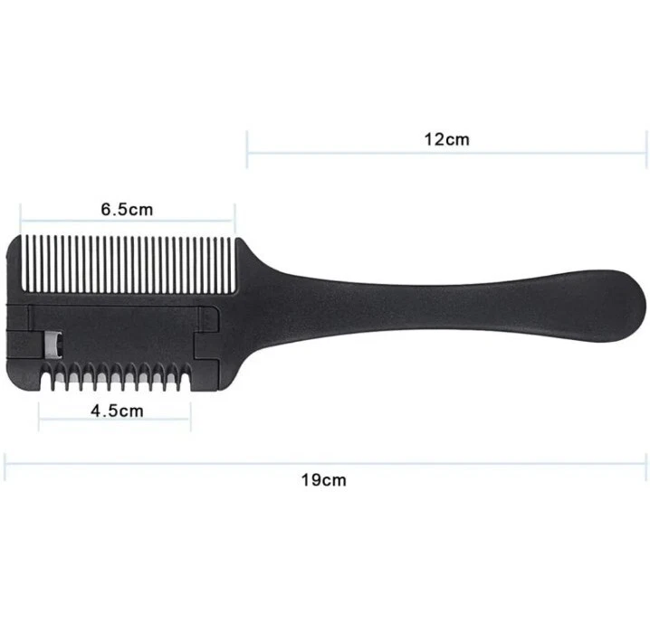 Peine de afeitar de pelo de doble cara 1 pieza con 2 hojas extraíbles cortador corte adelgazamiento Foto 2 de 4