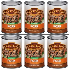 6 Canned Pork, Keystone Meats 🇺🇸USA Made, 14.5 oz Exp 10/2029 Survival Food