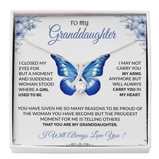 To My Granddaughter Necklace, Gift for Granddaughter from Grandpa Grandma