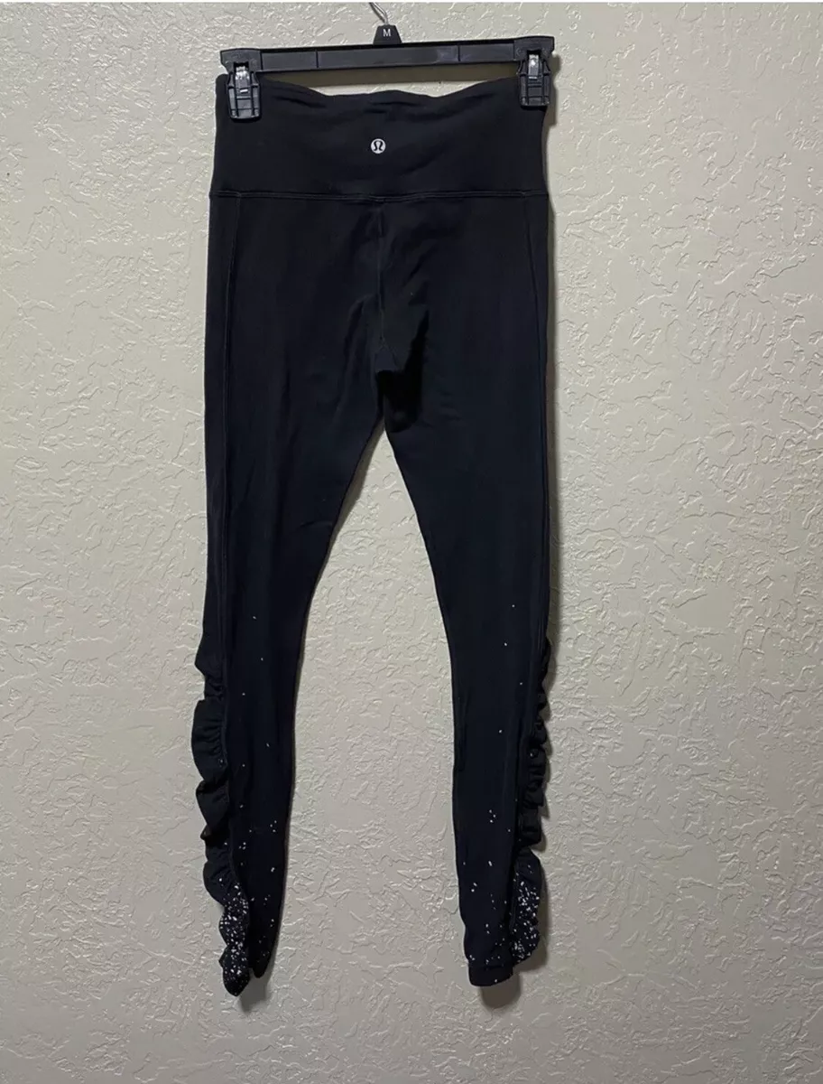 Lululemon Scrunch Side Leggings Ruffled side Leg Size 6 