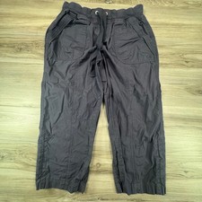 Calvin Klein Womens Charcoal Gray Cargo Crop Pants Elastic Waist Size M