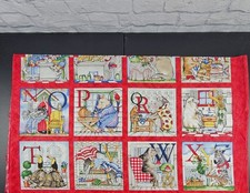 J. Wecker Frisch ABC Quilting Treasures Cotton Fabric Panel Alphabet Animals 35"