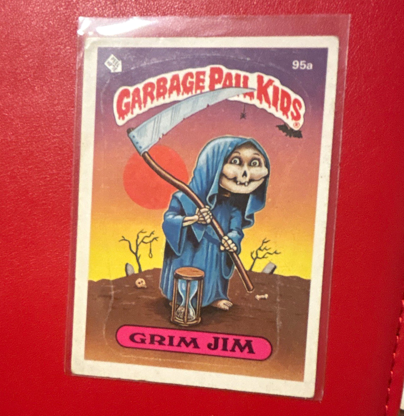 Topps 1986 Garbage Pail Kids Grim Jim 95a Sticker Non-Sport Trading Card