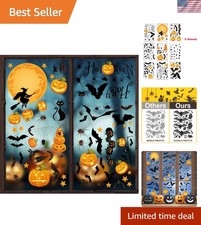 Reusable Pumpkin Spider Bats Window Clings - Perfect for Indoor Halloween Fun