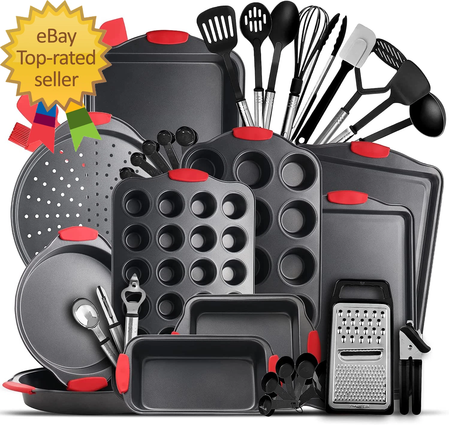 Baking Pan Set 39 Piece Premium Baking Set Nonstick Bakeware Sets BPA Free