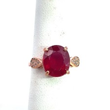 Sterling Silver Ruby Ring 4g Size 6.5 COA - V108