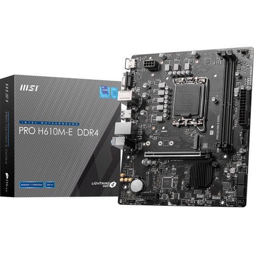 MSI PRO H610M-E DDR4 Motherboard, Micro-ATX - Supports Intel 12th Gen Core Proce